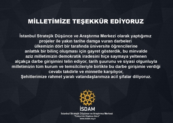 Milletimize Teşekkür Ediyoruz